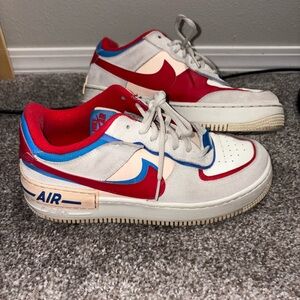 Nike Sneakers Red and White with Blue Accents